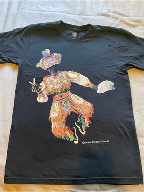 Black Short-Sleeve Graphic Tee with Quechua Scissor Dancer